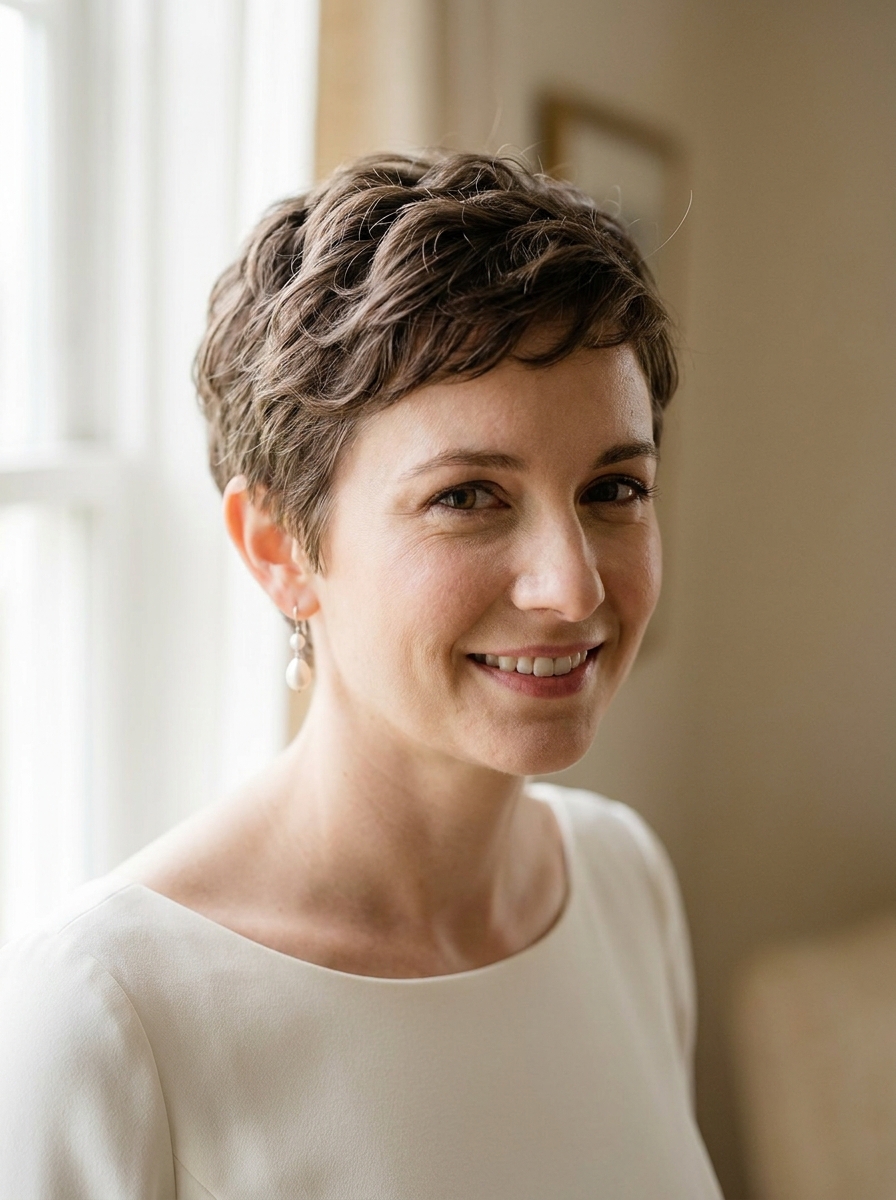 Pixie mit weicher Textur - Brautfrisuren kurze Haare